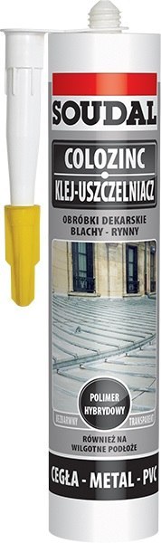 SOUDAL USZCZELNIACZ DO BLACH BEZBARWNY COLOZINC 290ML SOUDAL USZCZELNIACZ DO BLACH BEZBARWNY COLOZINC 290ML