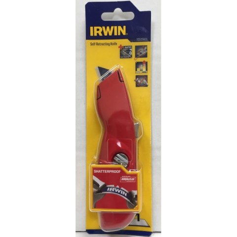 IRWIN NÓŻ TRAPEZOWY Z WYSUWANYM OSTRZEM BEZPIECZNY IRWIN IRWIN NÓŻ TRAPEZOWY Z WYSUWANYM OSTRZEM BEZPIECZNY IRWIN