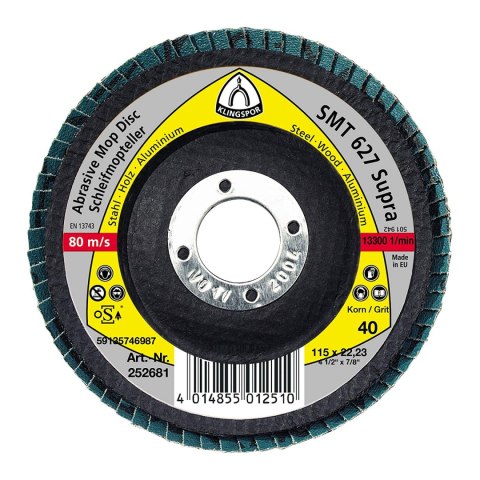 KLINGSPOR ŚCIERNICA TALERZOWA LISTKOWA 115mm gr.50 SMT 627 KLINGSPOR ( Op. - 10 szt.) KLINGSPOR ŚCIERNICA TALERZOWA LISTKOWA 115mm gr.50 SMT 627 KLINGSPOR ( Op. - 10 szt.)