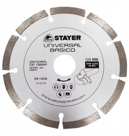STAYER TARCZA DIAMENTOWA 125x22,2mm SEGMENTOWA STANDARD UNIVERSAL BASIC STAYER