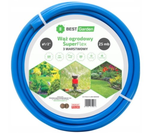 BEST GARDEN WĄŻ OGRODOWY 1/2" 25m SUPER FLEX BEST GARDEN