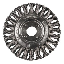 KLINGSPOR SZCZOTKA TARCZOWA drut splatany, stal falista 125x14x22,23mm (1/1) KLINGSPOR