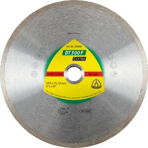 KLINGSPOR TARCZA DIAMENTOWA 230x22,2mm CIĄGŁA STANDARD DT 300 F EXTRA KLINGSPOR KLINGSPOR TARCZA DIAMENTOWA 230x22,2mm CIĄGŁA STANDARD DT 300 F EXTRA KLINGSPOR