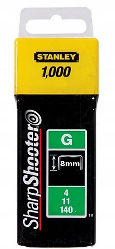 STANLEY ZSZYWKA G 8MM 5/16" HD TYP G 4/11/140 /1000SZT/ STANLEY STANLEY ZSZYWKA G 8MM 5/16" HD TYP G 4/11/140 /1000SZT/ STANLEY