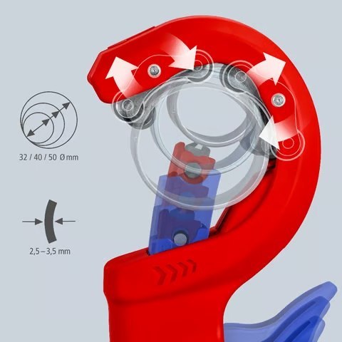 KNIPEX OBCINAK DO RUR GRUBOŚCIENNYCH Z TWORZYW SZTUCZ. 32,40,50MM KNIPEX OBCINAK DO RUR GRUBOŚCIENNYCH Z TWORZYW SZTUCZ. 32,40,50MM