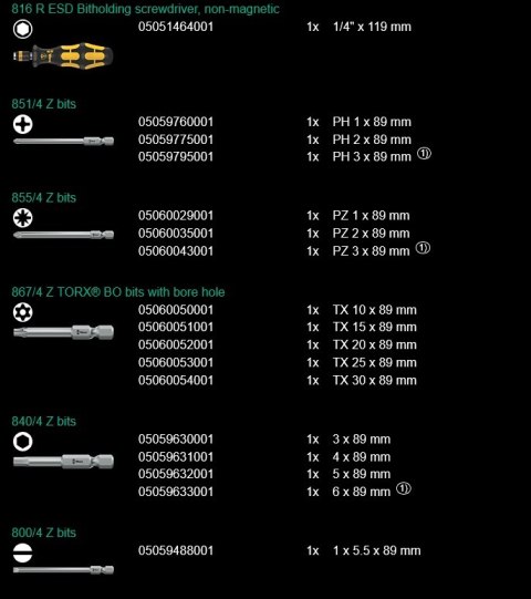 WERA ZESTAW BITÓW W ETUI KRAFTFORM KOMPAKT 60 ESD 17 CZ WERA ZESTAW BITÓW W ETUI KRAFTFORM KOMPAKT 60 ESD 17 CZ