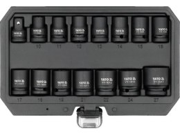YATO ZESTAW NASADEK UDAROWYCH KRÓTKICH 1/2'' 15 SZT. 10-27 MM