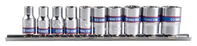 KING TONY ZESTAW NASADEK 1/4, 9 CZ. KRÓTKIE 12-KĄTNE 5-13MM NA SZYNIE KING TONY ZESTAW NASADEK 1/4, 9 CZ. KRÓTKIE 12-KĄTNE 5-13MM NA SZYNIE