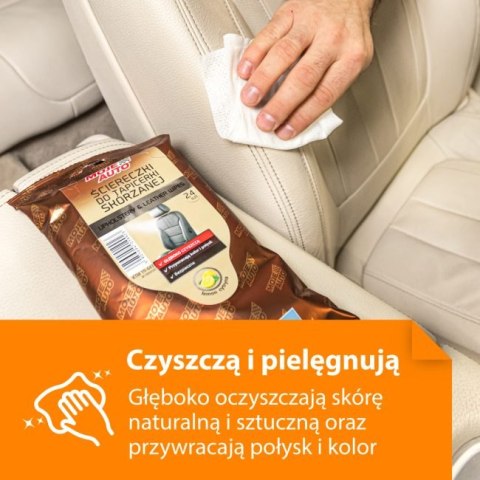 MOJE AUTO ŚCIERECZKI DO TAPICERKI SKÓRZANEJ - CYTRYNA - 24 SZTUKI MOJE AUTO ŚCIERECZKI DO TAPICERKI SKÓRZANEJ - CYTRYNA - 24 SZTUKI