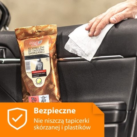 MOJE AUTO ŚCIERECZKI DO TAPICERKI SKÓRZANEJ - CYTRYNA - 24 SZTUKI MOJE AUTO ŚCIERECZKI DO TAPICERKI SKÓRZANEJ - CYTRYNA - 24 SZTUKI