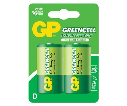 GP BATTERY BATERIA GREENCELL 1.5V R20 D 2 SZTUKI GP BATTERY BATERIA GREENCELL 1.5V R20 D 2 SZTUKI