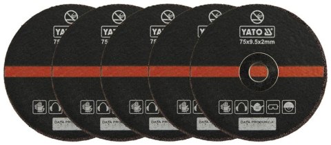 YATO KOMPLET TARCZ DO CIĘCIA METALU 75MM*2MM