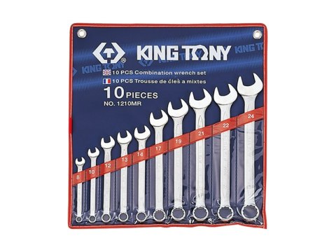 KING TONY KOMPLET KLUCZY PŁASKO-OCZKOWYCH 10 SZTUK 8-24MM KING TONY KOMPLET KLUCZY PŁASKO-OCZKOWYCH 10 SZTUK 8-24MM