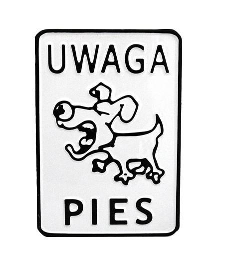 UN TABLICA 15*20CM UWAGA PIES UN TABLICA 15*20CM UWAGA PIES