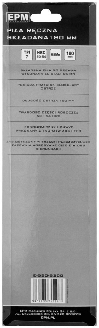 EPM PIŁA SKŁADANA DO DREWNA 180 7 ZĘ/CA EPM PIŁA SKŁADANA DO DREWNA 180 7 ZĘ/CA