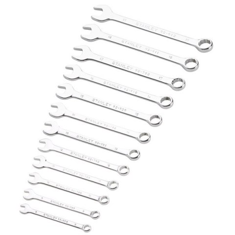 STANLEY ZESTAW KLUCZY PŁASKO-OCZKOWYCH 8-19MM, 12SZT. STANLEY ZESTAW KLUCZY PŁASKO-OCZKOWYCH 8-19MM, 12SZT.