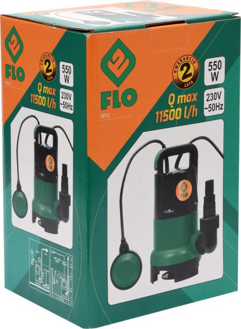 VOREL POMPA ZATAPIALNA DO BRUDNEJ WODY 550W VOREL POMPA ZATAPIALNA DO BRUDNEJ WODY 550W