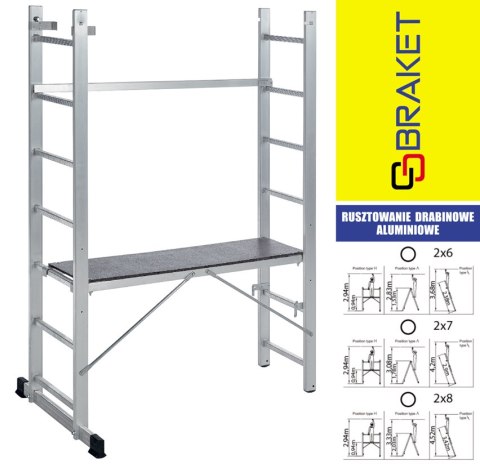BRAKET RUSZTOWANIE ALUMINIOWE DRABINOWE ECO 2X8 BRAKET RUSZTOWANIE ALUMINIOWE DRABINOWE ECO 2X8