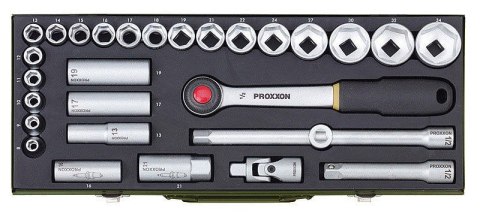 PROXXON ZESTAW KLUCZY NASADOWYCH 29 CZĘŚCI 1/2'' 8-34MM PROXXON ZESTAW KLUCZY NASADOWYCH 29 CZĘŚCI 1/2'' 8-34MM