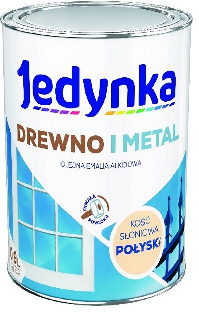 JEDYNKA EMALIA ALKIDOWA DO DREWNA I METALU KOŚĆ SŁONIOWA 0,9L JEDYNKA EMALIA ALKIDOWA DO DREWNA I METALU KOŚĆ SŁONIOWA 0,9L
