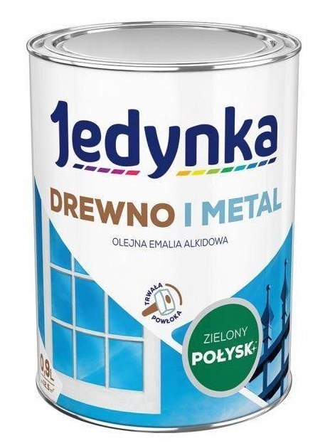 JEDYNKA EMALIA ALKIDOWA DO DREWNA I METALU ZIELONY 0,9L JEDYNKA EMALIA ALKIDOWA DO DREWNA I METALU ZIELONY 0,9L