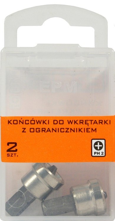 EPM GROT, BIT DO WKRĘTARKI 25MM Z OGRANICZNIKIEM 2SZT PH2 EPM GROT, BIT DO WKRĘTARKI 25MM Z OGRANICZNIKIEM 2SZT PH2