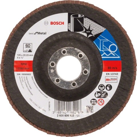 BOSCH LAMELKA WYGIĘTA GRANULACJA 60 125MM BOSCH LAMELKA WYGIĘTA GRANULACJA 60 125MM