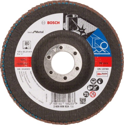 BOSCH LAMELKA WYGIĘTA GRANULACJA 80 125MM BOSCH LAMELKA WYGIĘTA GRANULACJA 80 125MM