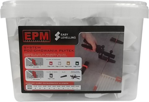 EPM SYSTEM UKŁADANIA PŁYTEK EASY LEVELING 200 KLIPSÓW 1,5MM EPM SYSTEM UKŁADANIA PŁYTEK EASY LEVELING 200 KLIPSÓW 1,5MM
