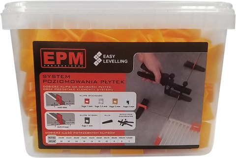 EPM SYSTEM UKŁADANIA PŁYTEK EASY LEVELING 200 KLIPSÓW 2MM EPM SYSTEM UKŁADANIA PŁYTEK EASY LEVELING 200 KLIPSÓW 2MM