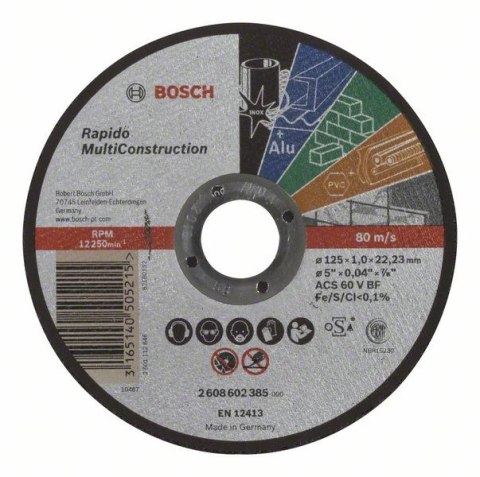 BOSCH TARCZA RAPIDO MULTICONSTRUCTION 125*1,0 PROSTA BOSCH TARCZA RAPIDO MULTICONSTRUCTION 125*1,0 PROSTA