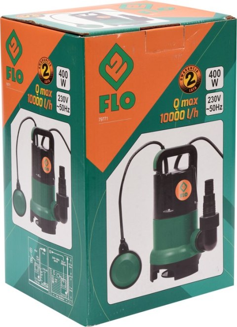 VOREL POMPA ZATAPIALNA DO BRUDNEJ WODY 400W VOREL POMPA ZATAPIALNA DO BRUDNEJ WODY 400W
