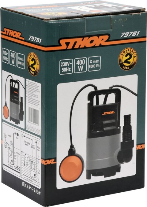 VOREL POMPA ZATAPIALNA DO BRUDNEJ WODY 400W VOREL POMPA ZATAPIALNA DO BRUDNEJ WODY 400W