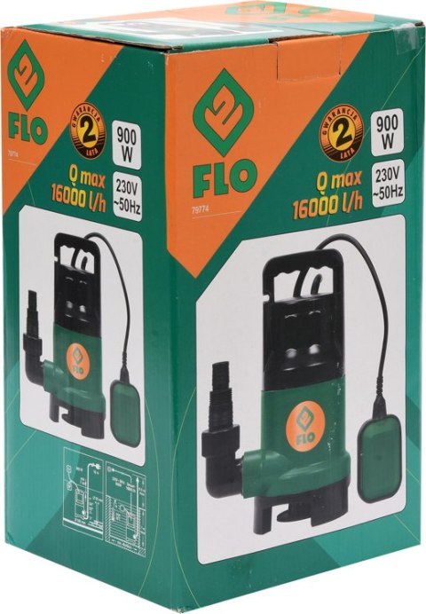VOREL POMPA ZATAPIALNA DO BRUDNEJ WODY 900W VOREL POMPA ZATAPIALNA DO BRUDNEJ WODY 900W