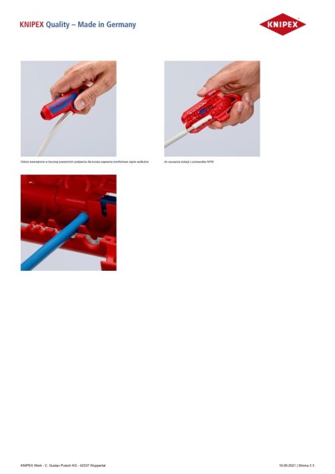 KNIPEX UNIWERSALNE NARZĘDZIE DO ŚCIĄGANIA IZOLACJI KNIPEX UNIWERSALNE NARZĘDZIE DO ŚCIĄGANIA IZOLACJI