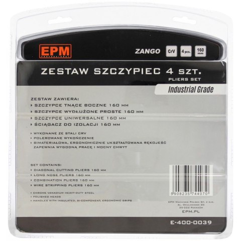 EPM ZESTAW SZCZYPIEC 4 SZTUKI 160MM CRV ZANGO EPM ZESTAW SZCZYPIEC 4 SZTUKI 160MM CRV ZANGO