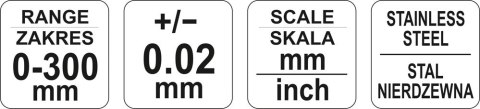 YATO SUWMIARKA 300MM DOKŁADNOŚĆ 0,02 / 0,001'MM YATO SUWMIARKA 300MM DOKŁADNOŚĆ 0,02 / 0,001'MM
