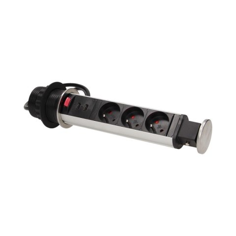ORNO GNIAZDO MEBLOWE 3X2P+Z USBX2 BLATU 6CM BLOK INOX 1,8M ORNO GNIAZDO MEBLOWE 3X2P+Z USBX2 BLATU 6CM BLOK INOX 1,8M