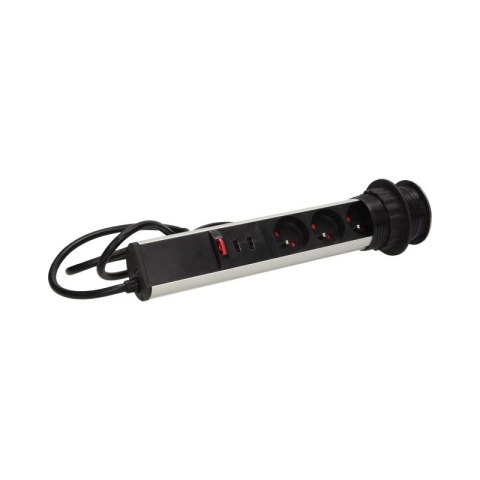 ORNO GNIAZDO MEBLOWE 3X2P+Z USBX2 BLATU 6CM BLOK INOX 1,8M ORNO GNIAZDO MEBLOWE 3X2P+Z USBX2 BLATU 6CM BLOK INOX 1,8M