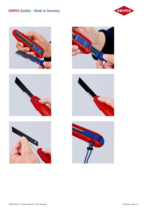 KNIPEX NÓŻ Z OSTRZEM ŁAMANYM CUTIX KNIPEX NÓŻ Z OSTRZEM ŁAMANYM CUTIX