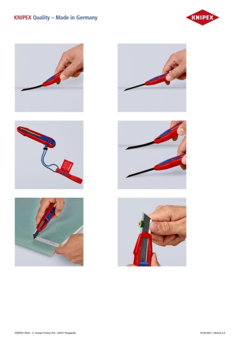 KNIPEX NÓŻ Z OSTRZEM ŁAMANYM CUTIX KNIPEX NÓŻ Z OSTRZEM ŁAMANYM CUTIX