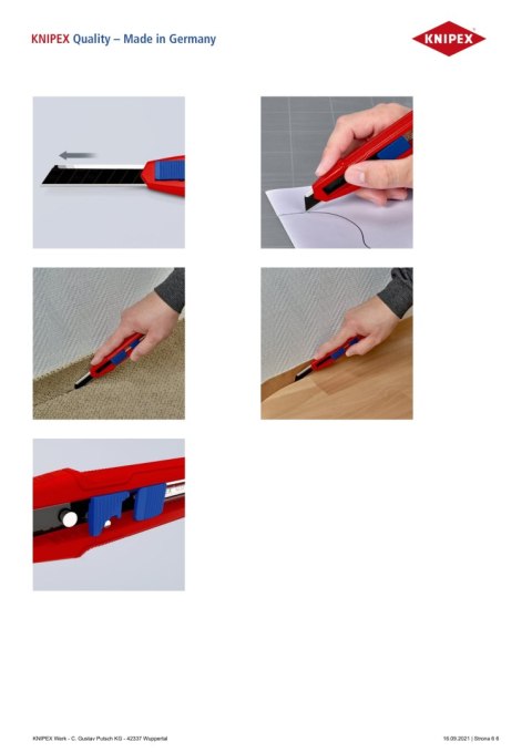 KNIPEX NÓŻ Z OSTRZEM ŁAMANYM CUTIX KNIPEX NÓŻ Z OSTRZEM ŁAMANYM CUTIX