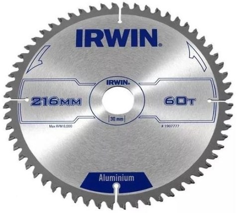 IRWIN PIŁA SPIEKOWA DO ALUMINIUM CSB 216*30MM/60T IRWIN PIŁA SPIEKOWA DO ALUMINIUM CSB 216*30MM/60T