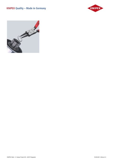 KNIPEX SZCZYPCE DO PIERŚCIENI SEGERA WEWNĘTRZNE PROST.140MM 12-25MM KNIPEX SZCZYPCE DO PIERŚCIENI SEGERA WEWNĘTRZNE PROST.140MM 12-25MM