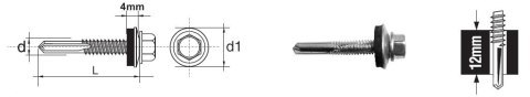 UN WKRĘT SAMOWIERTNY Z ŁBEM 6-KĄTNYM HWH 5.5*32MM Z EPDM 16MM UN WKRĘT SAMOWIERTNY Z ŁBEM 6-KĄTNYM HWH 5.5*32MM Z EPDM 16MM