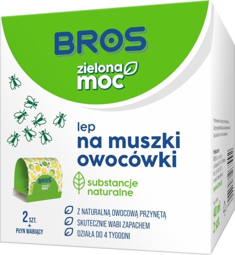 BROS ZIELONA MOC LEP NA MUSZKI OWOCÓWKI 2 SZT BROS ZIELONA MOC LEP NA MUSZKI OWOCÓWKI 2 SZT