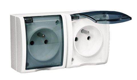 SIMON AQUARIUS GNIAZDO HERM. 2-KROTNE Z/U IP54 Z KL.DYMNĄ BIAŁE SIMON AQUARIUS GNIAZDO HERM. 2-KROTNE Z/U IP54 Z KL.DYMNĄ BIAŁE