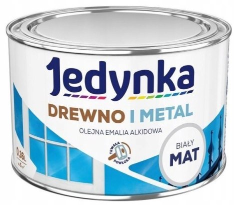 JEDYNKA EMALIA ALKIDOWA DO DREWNA I METALU BIAŁA MAT 0,36L JEDYNKA EMALIA ALKIDOWA DO DREWNA I METALU BIAŁA MAT 0,36L