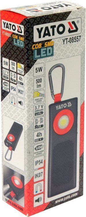 YATO LATARKA ROBOCZA 500LM, LI-PO 3,7V 2000MAH, 3W1 YATO LATARKA ROBOCZA 500LM, LI-PO 3,7V 2000MAH, 3W1