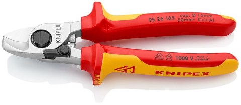 KNIPEX NOŻYCE DO KABLI ZE SPRĘŻYNĄ ROZWIERAJĄCĄ IZOLOWANE 165MM KNIPEX NOŻYCE DO KABLI ZE SPRĘŻYNĄ ROZWIERAJĄCĄ IZOLOWANE 165MM